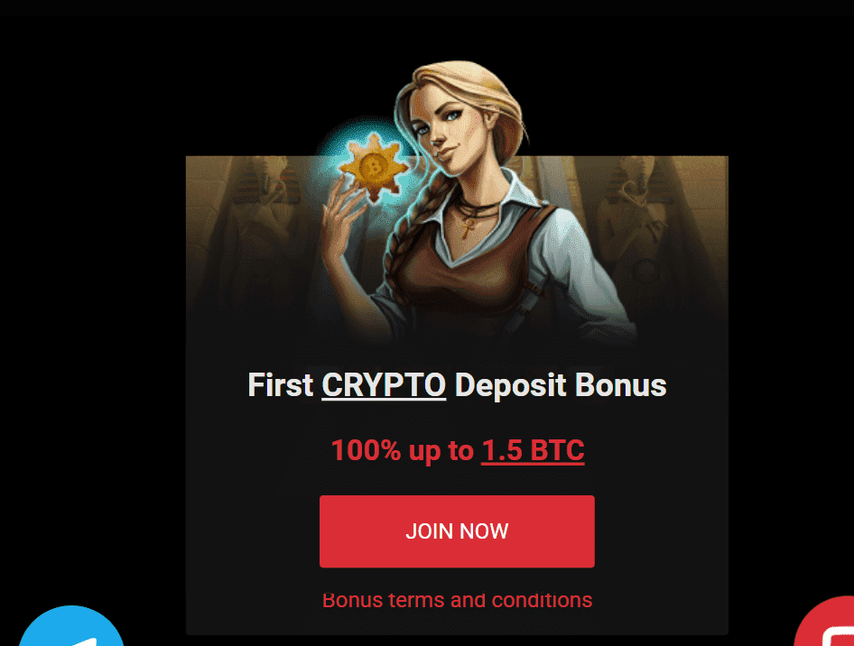 Cobra Casino Bonus: 100% up to 1.5 BTC